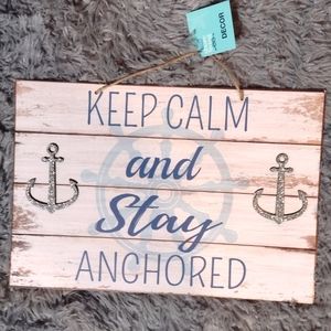 Keep Calm and Stay Anchored Wooden Wall Art Sign